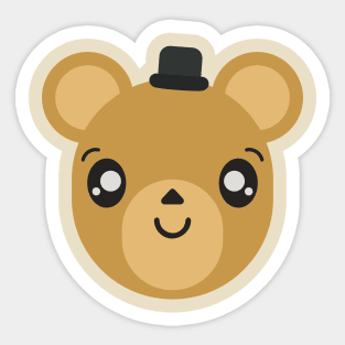 Cute Bear Cub With Hat Sticker